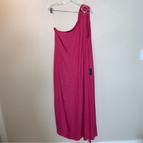 Lulu's Goddess Aura Fuchsia One-Shoulder Maxi Dress - Picture 2 of 12